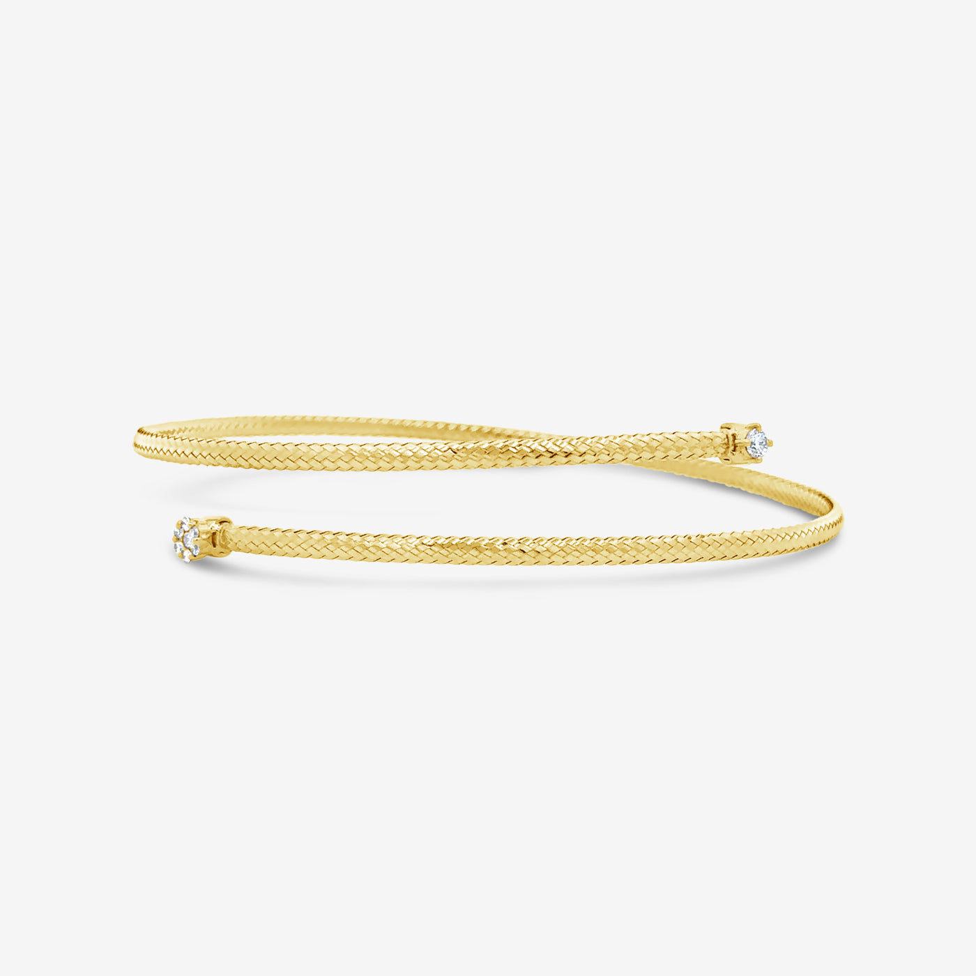 gold and diamond bypass bracelet