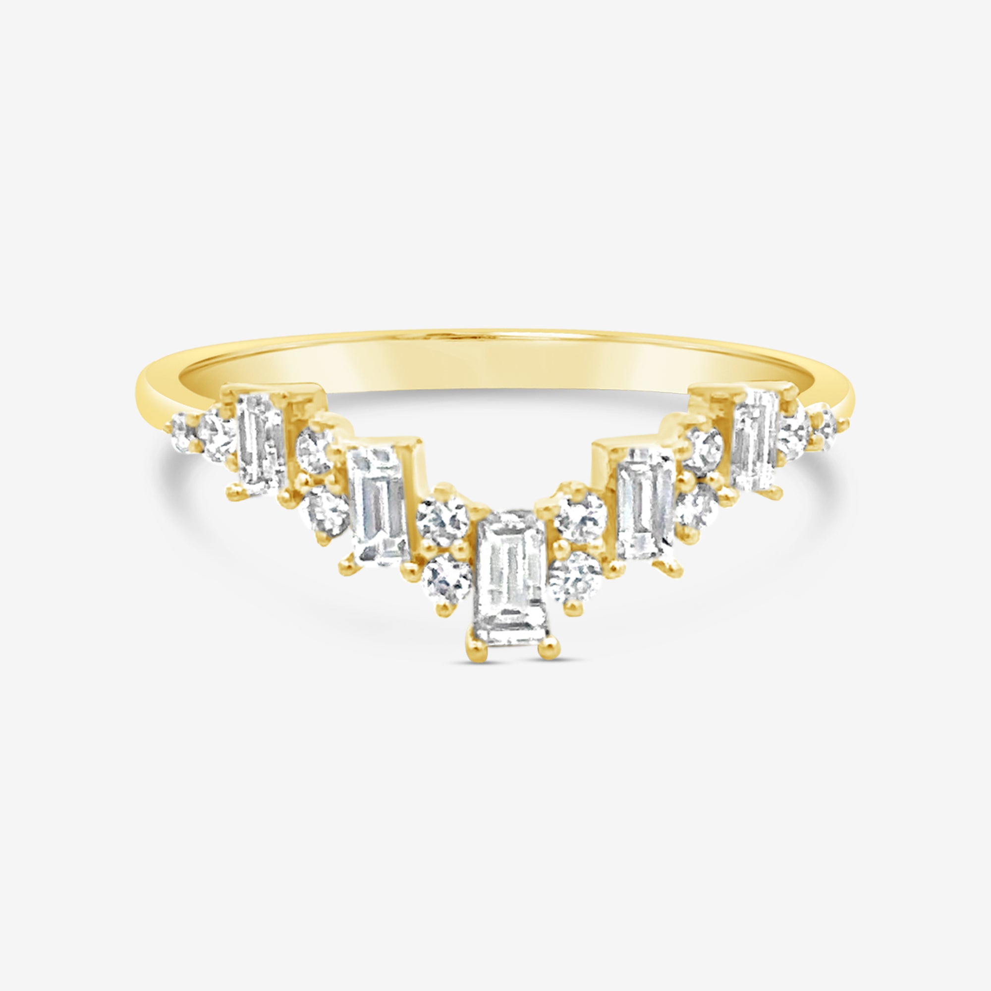 Diamond chevron ring