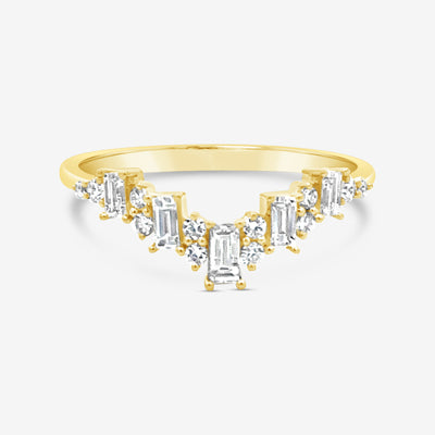 Diamond chevron ring