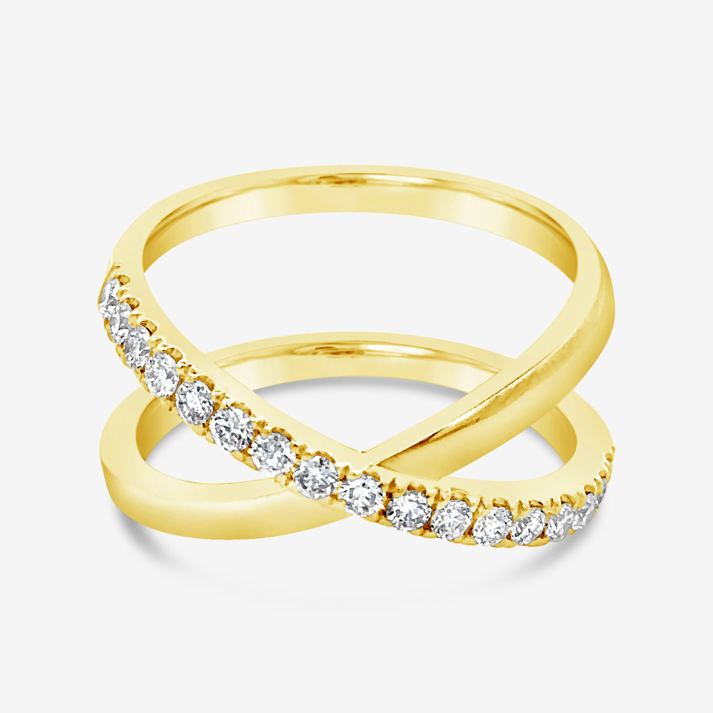 Diamond & Gold X Ring
