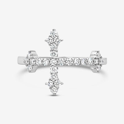 Diamond Gothic Cross Ring