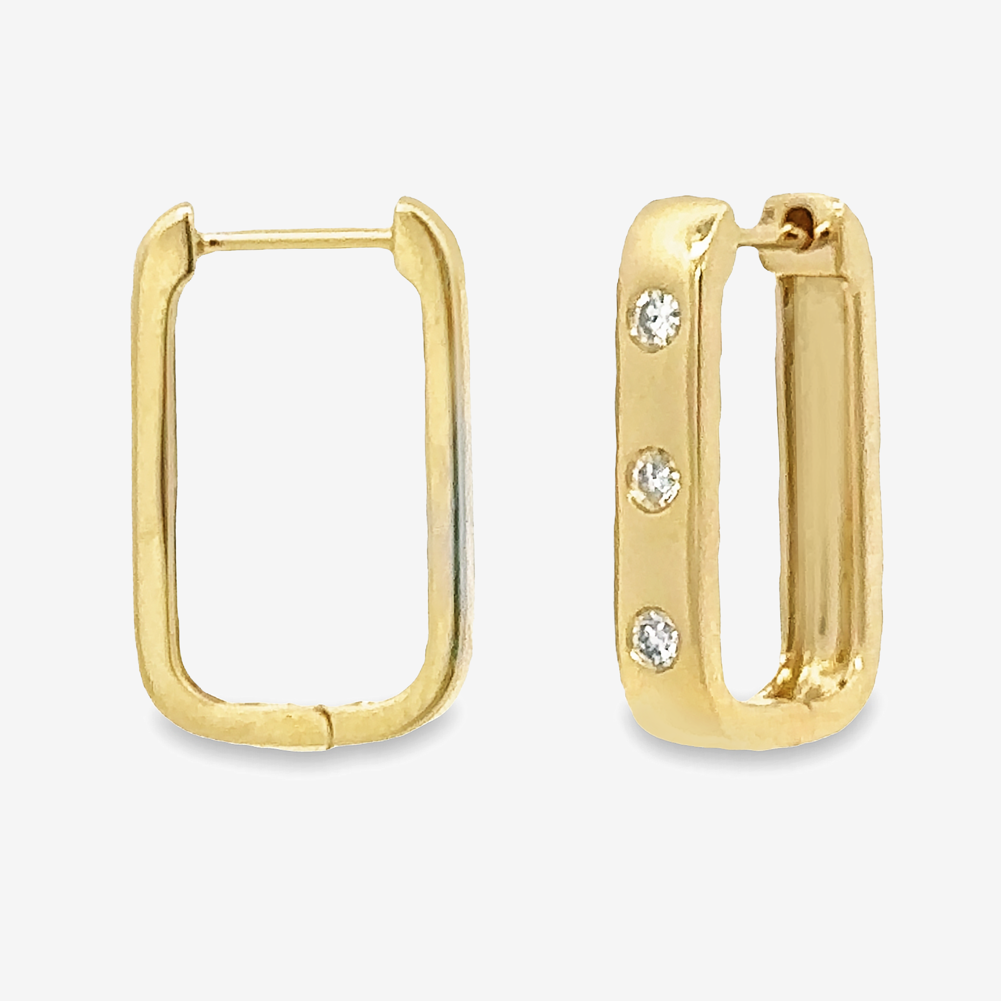 burnished diamond u hoop earrings