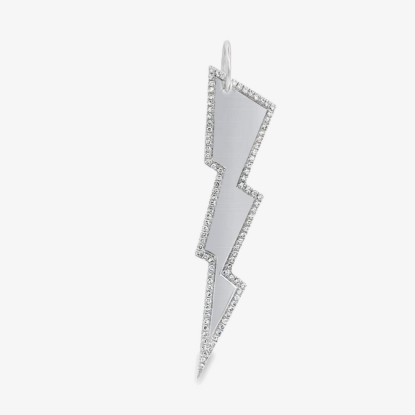 white gold and diamond lightning bolt pendant