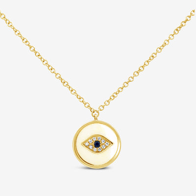 Diamond & Sapphire Evil Eye Necklace