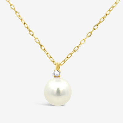 diamond and South Sea Pearl drop necklace
