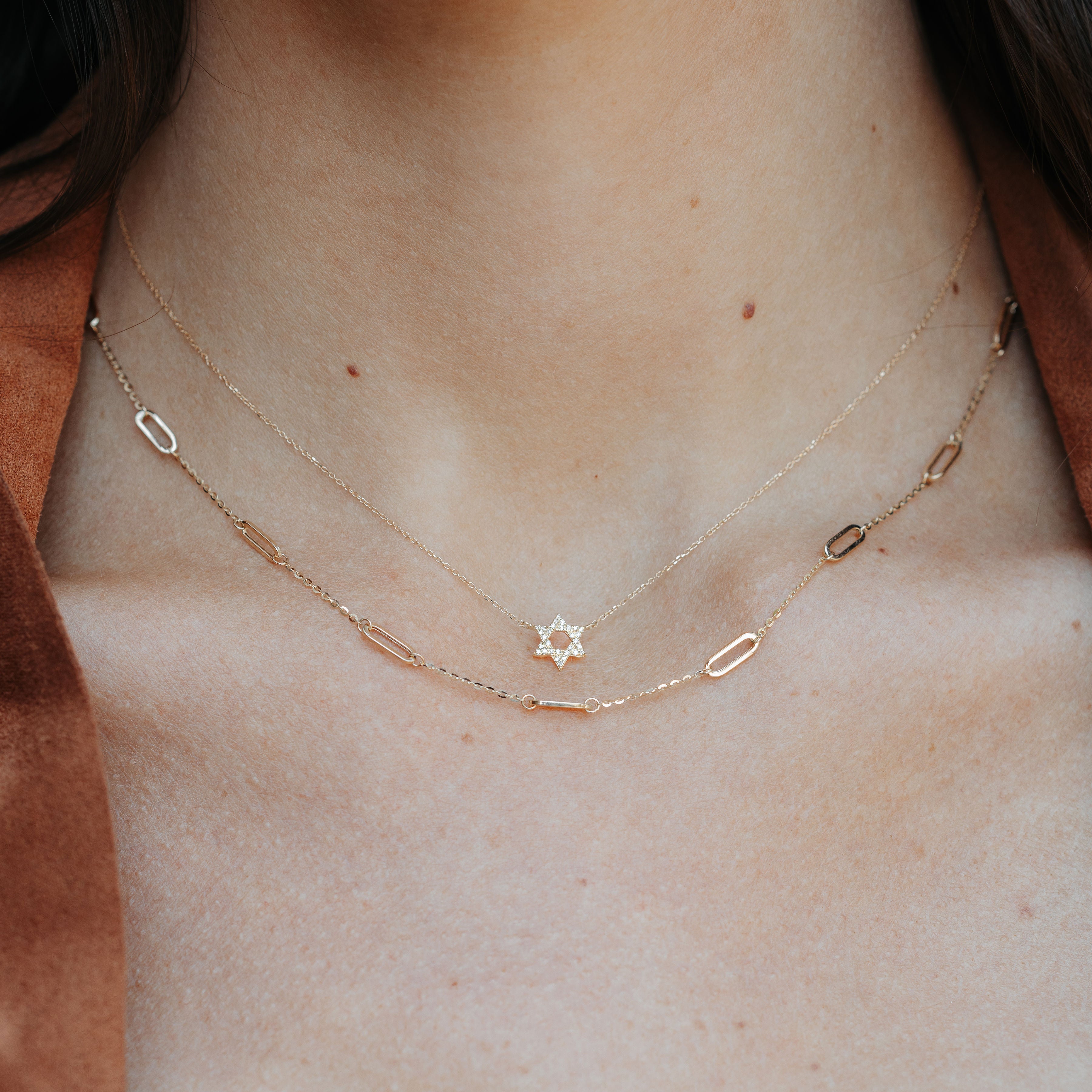 small diamond star of David necklace