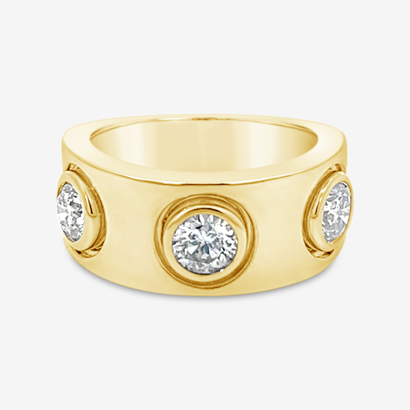 diamond and gold wide band