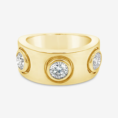 diamond and gold wide band