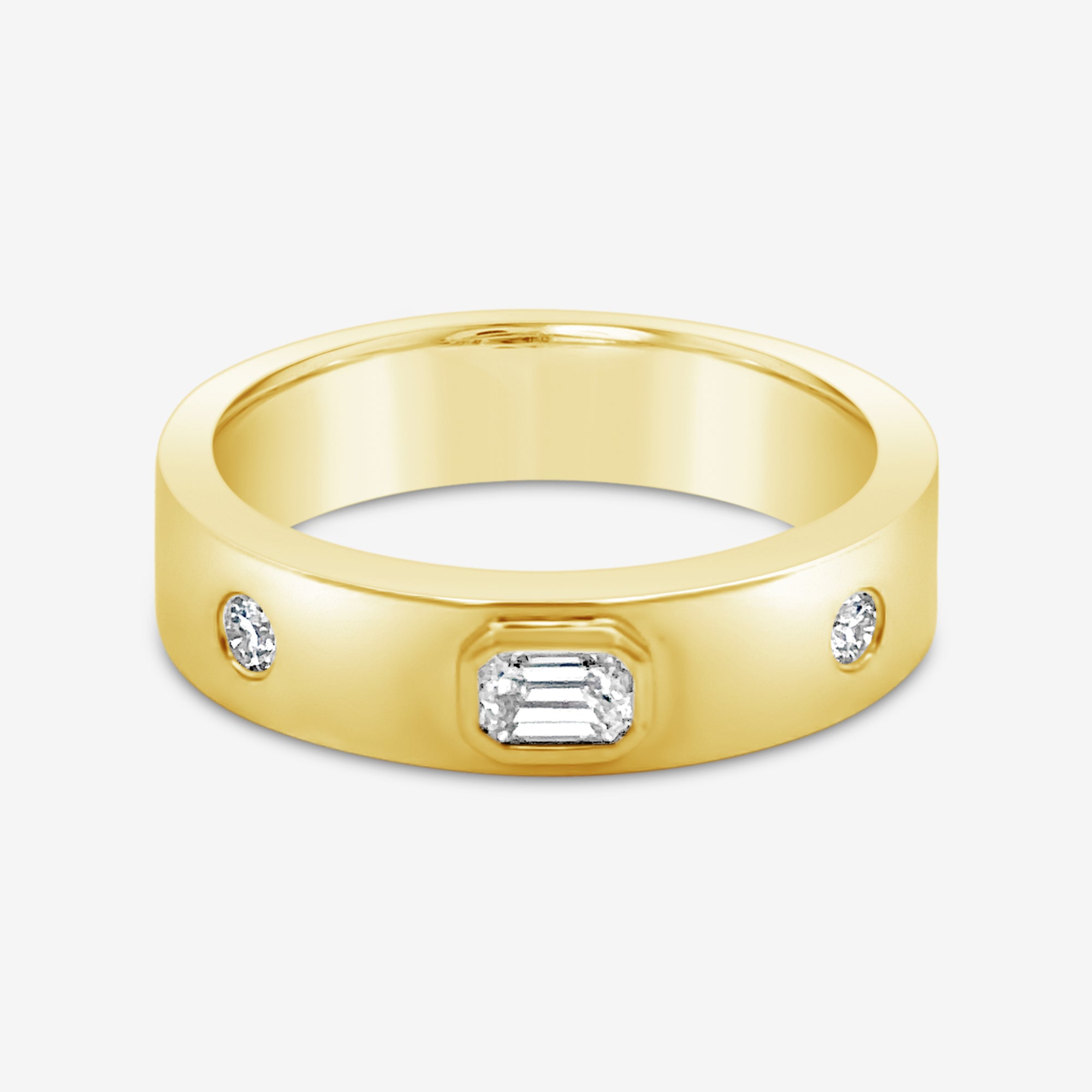 burnished diamond and gold ring