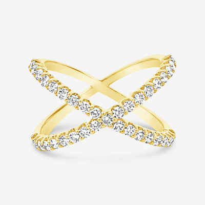 diamond x shaped ring