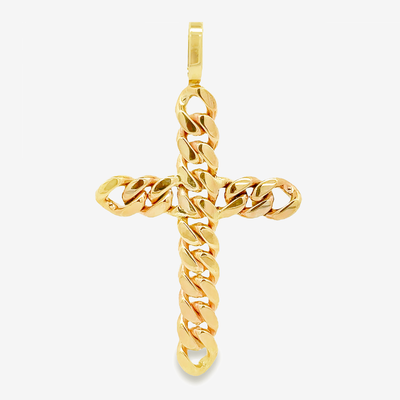 cuban link cross pendant