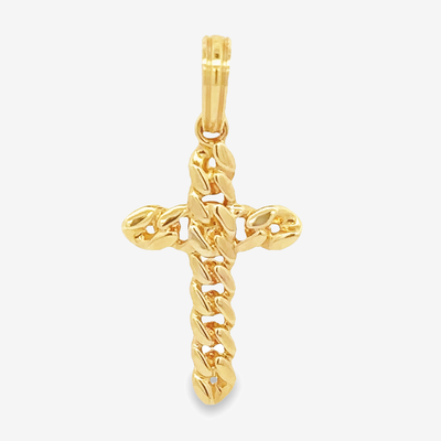 cuban link cross pendant