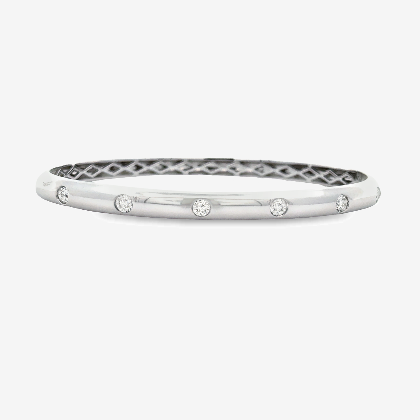 burnished diamond domed bangle bracelet