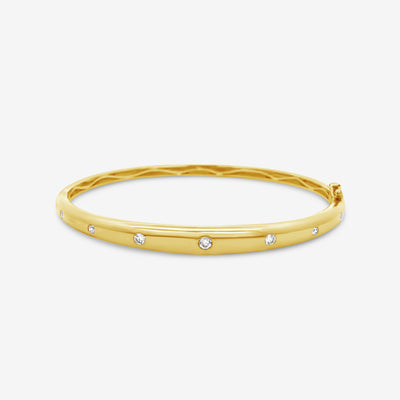 burnished diamond and gold bangle bracelet