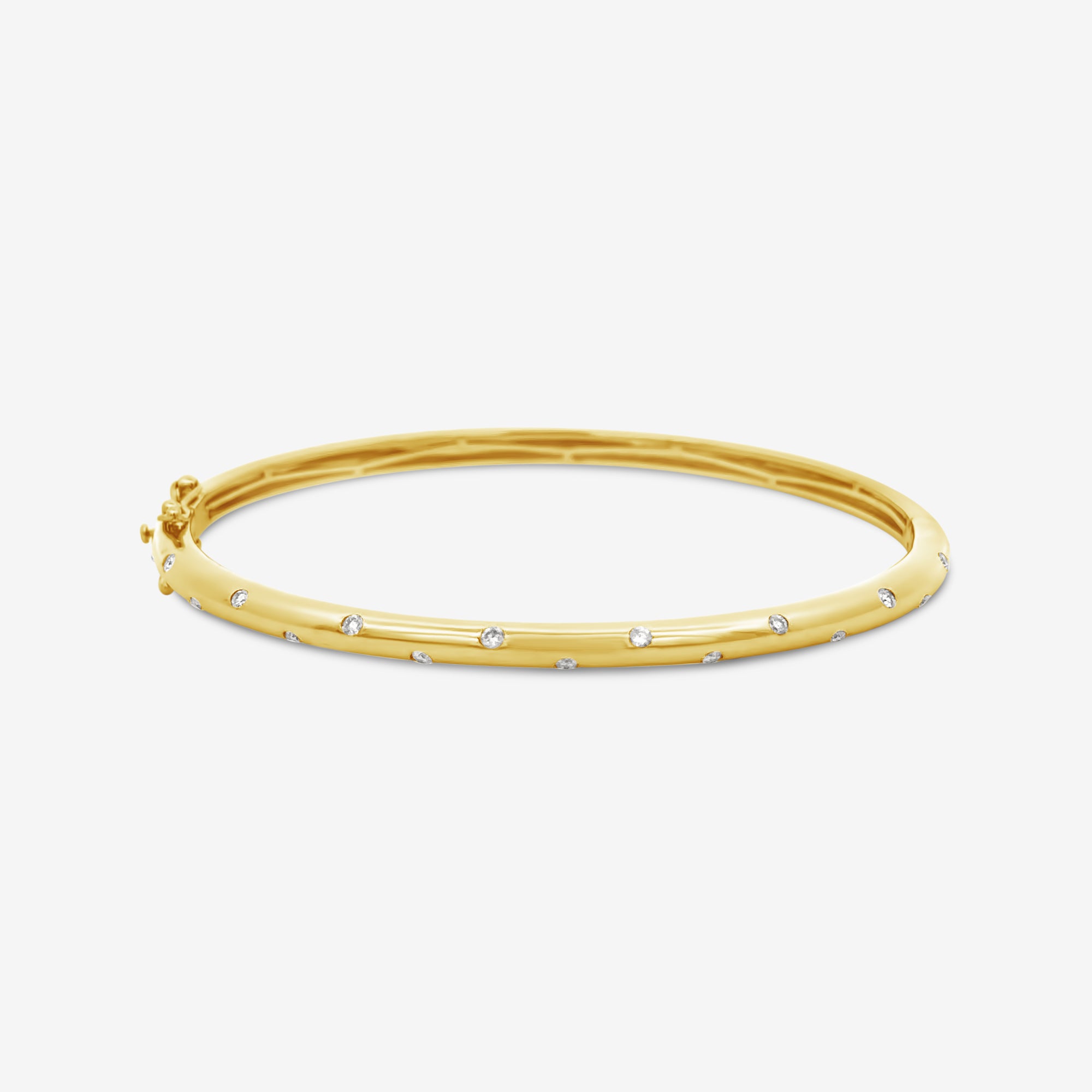 burnished diamond and gold bangle bracelet