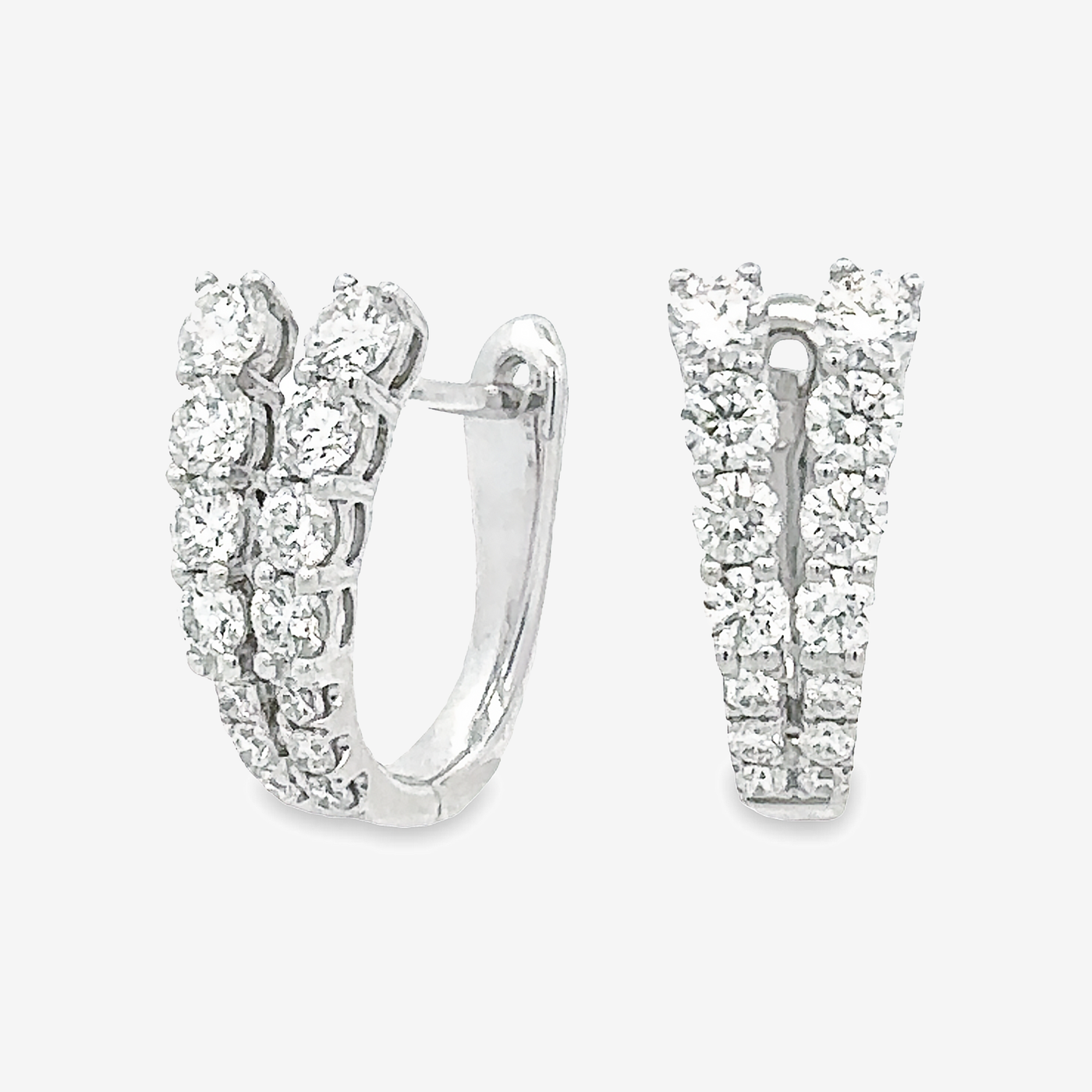 twin graduated diamond hoop earrings