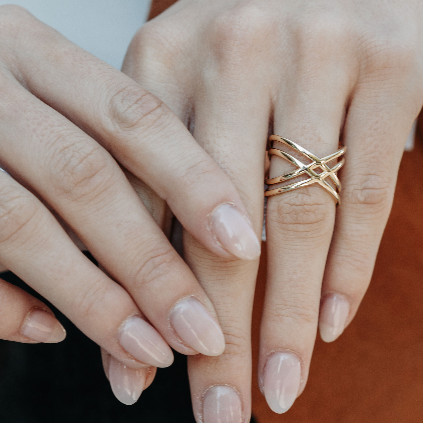 gold double x ring