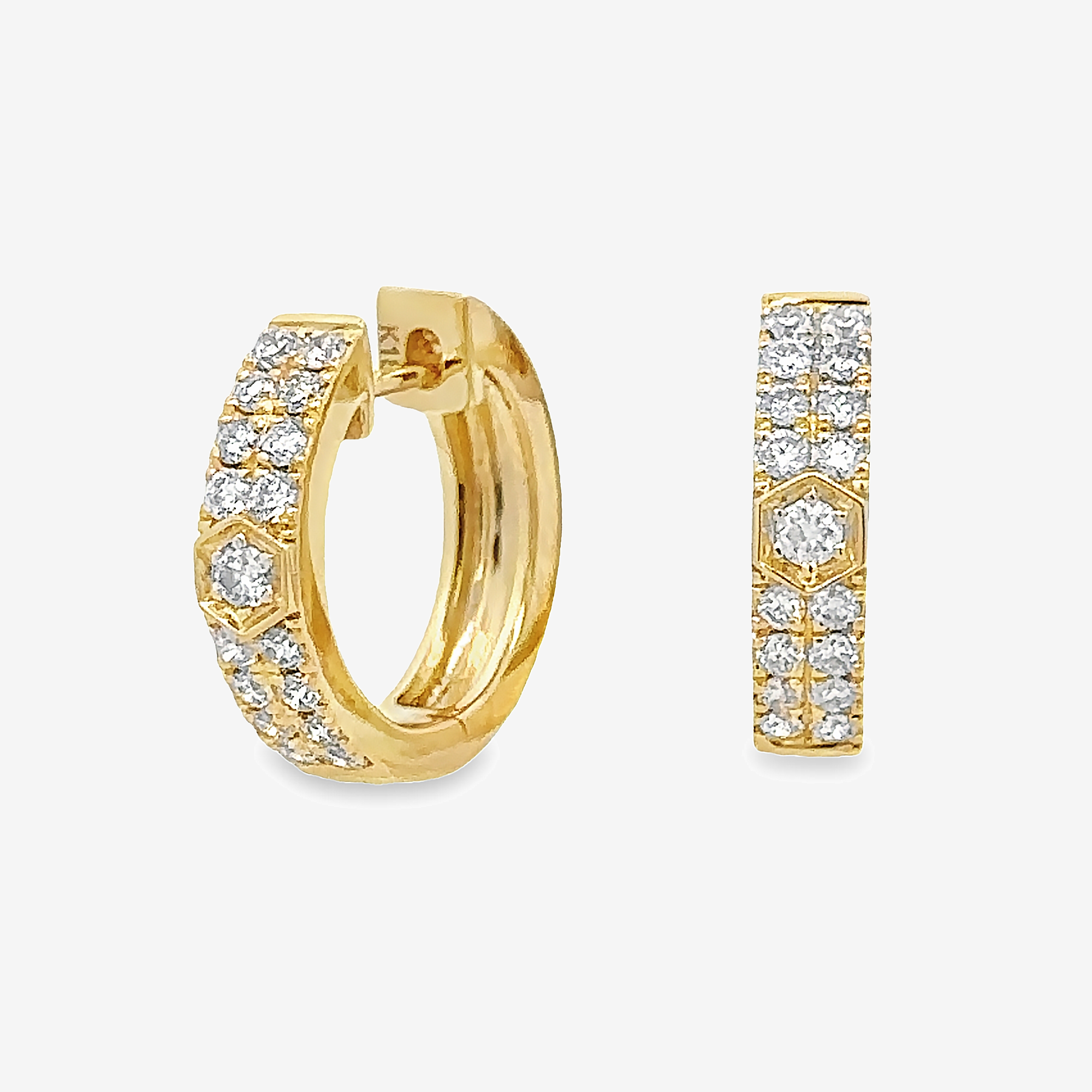 diamond huggie hoop earrings