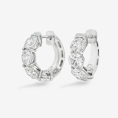 Lab Grown 5.03CT Huggie Earrings