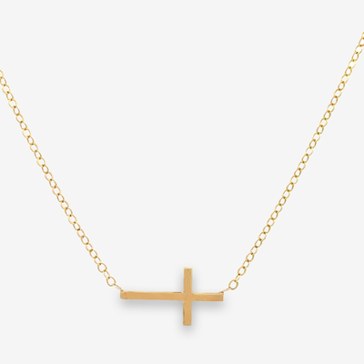 east west gold cross necklace
