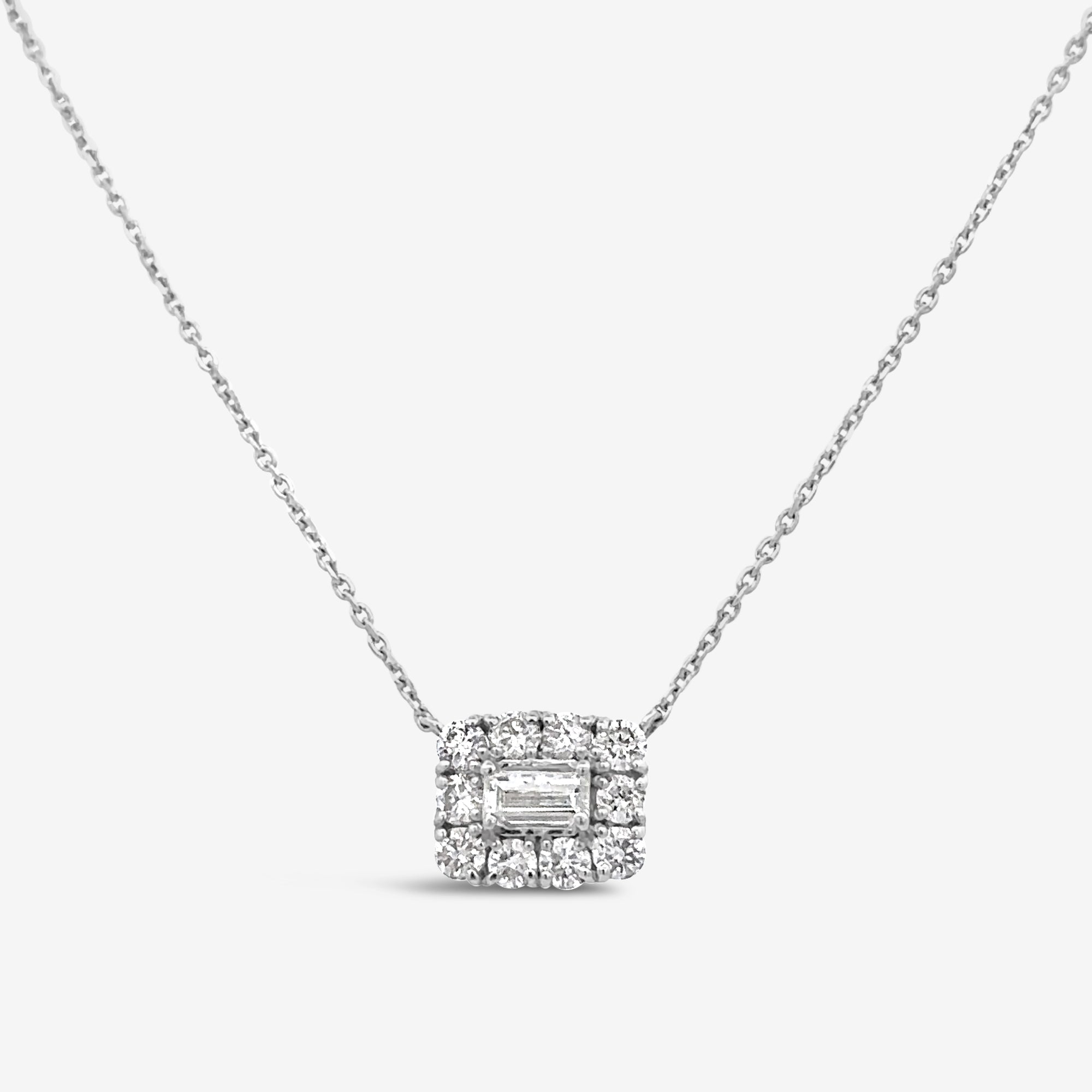 diamond halo necklace