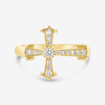 diamond bottony cross ring