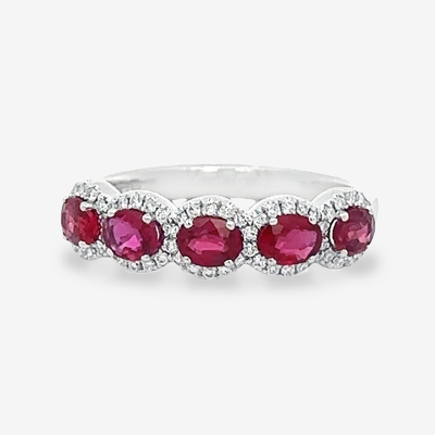 ruby and diamond halo ring