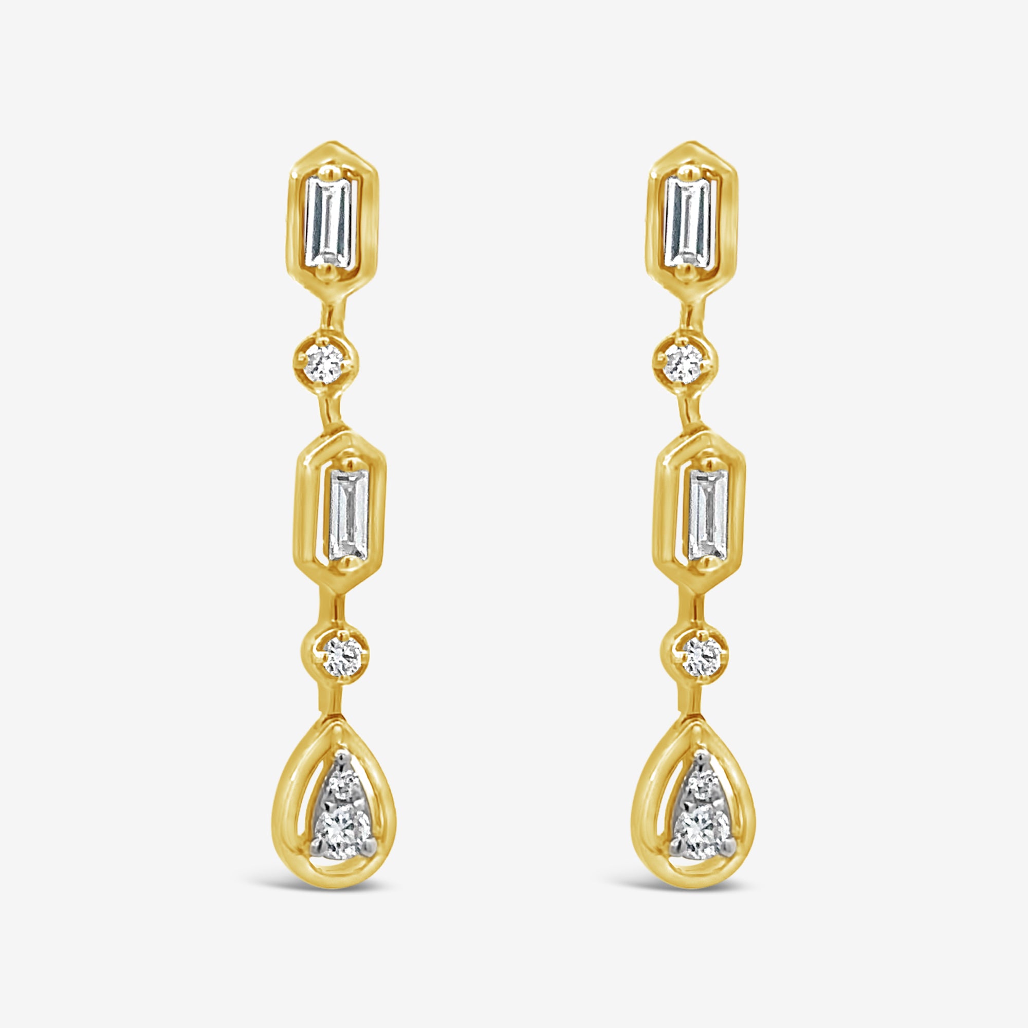 multi shape diamond dangle earrings