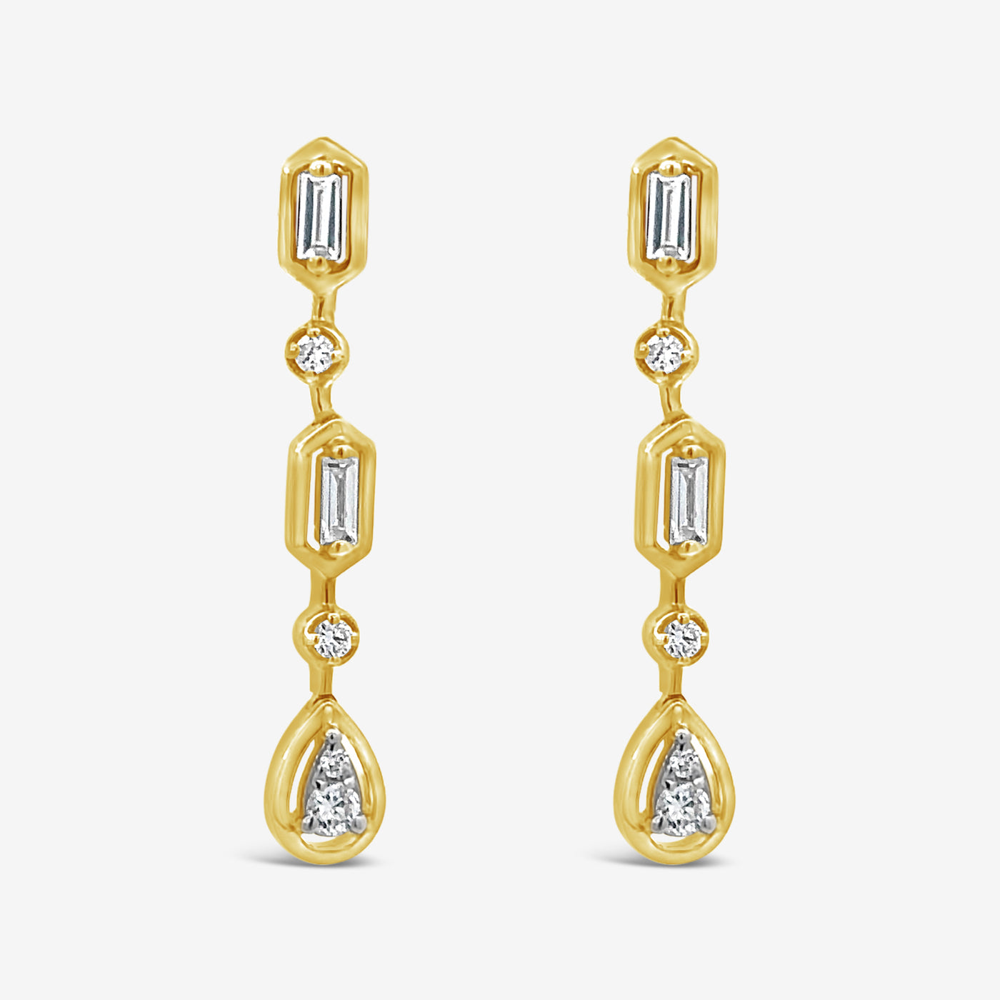 multi shape diamond dangle earrings
