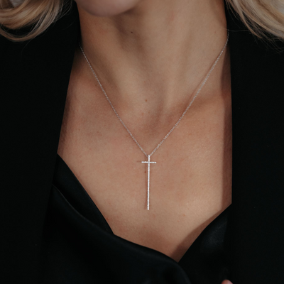 Elongated Cross Necklace