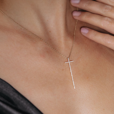 Elongated Cross Necklace