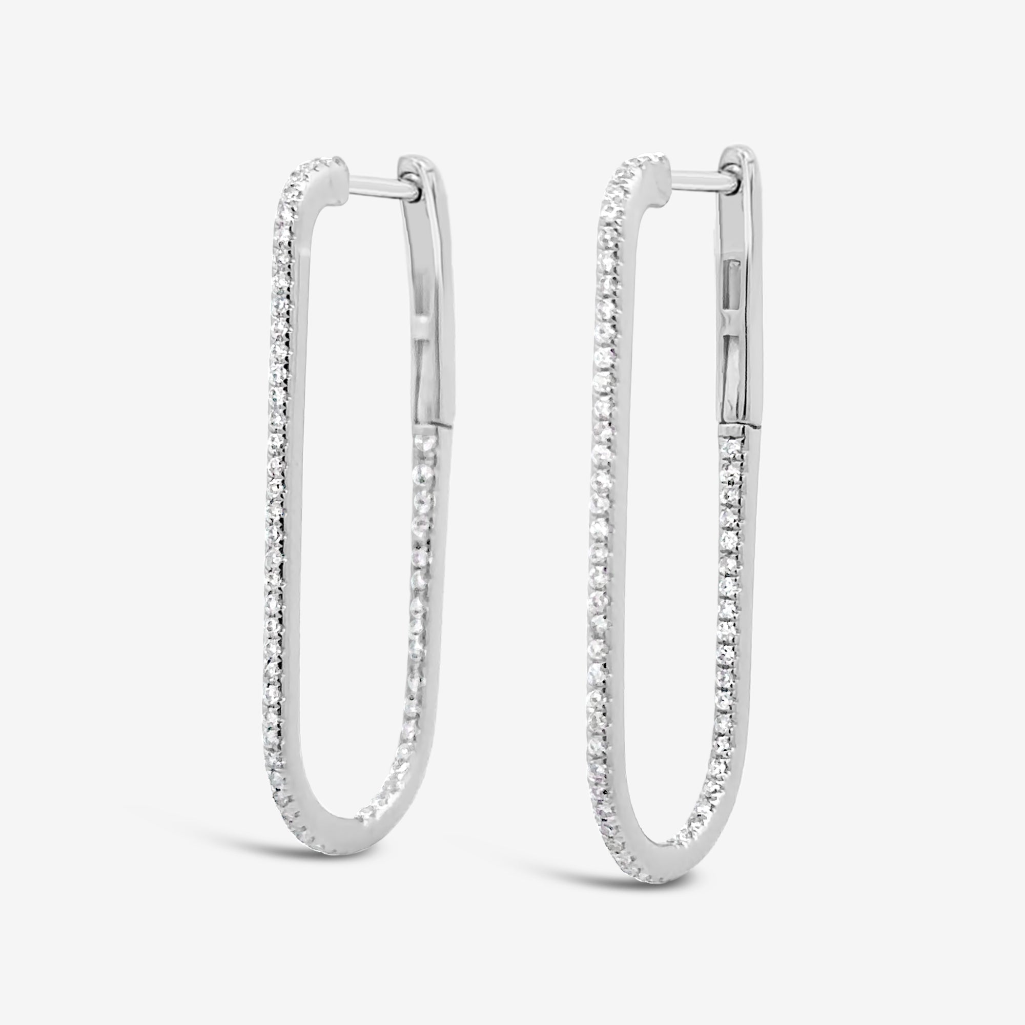 eternity diamond u hoop earrings