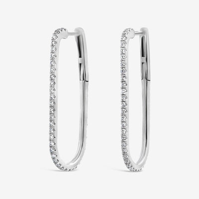 long diamond u hoop earrings