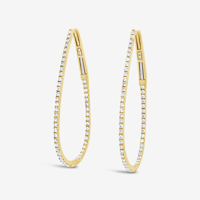 long diamond u-hoop earrings