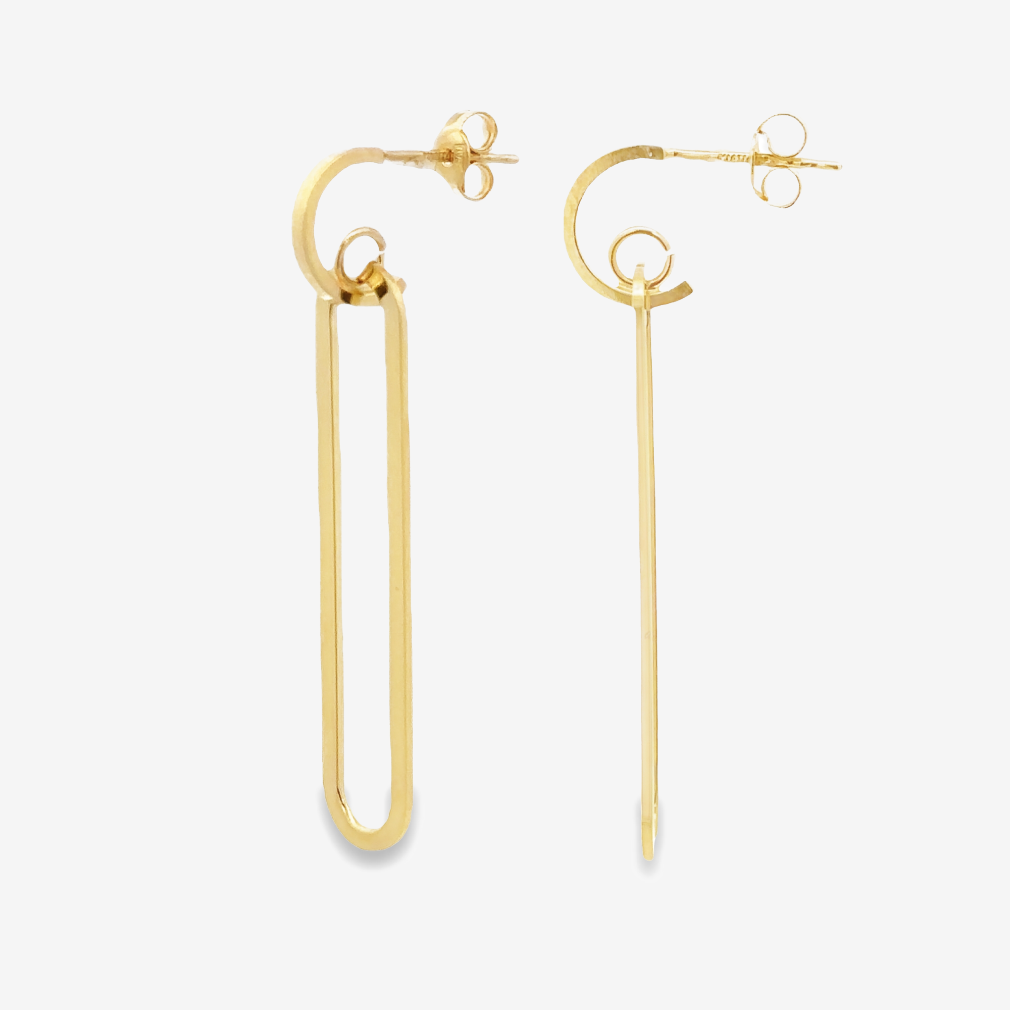 long paperclip link earrings