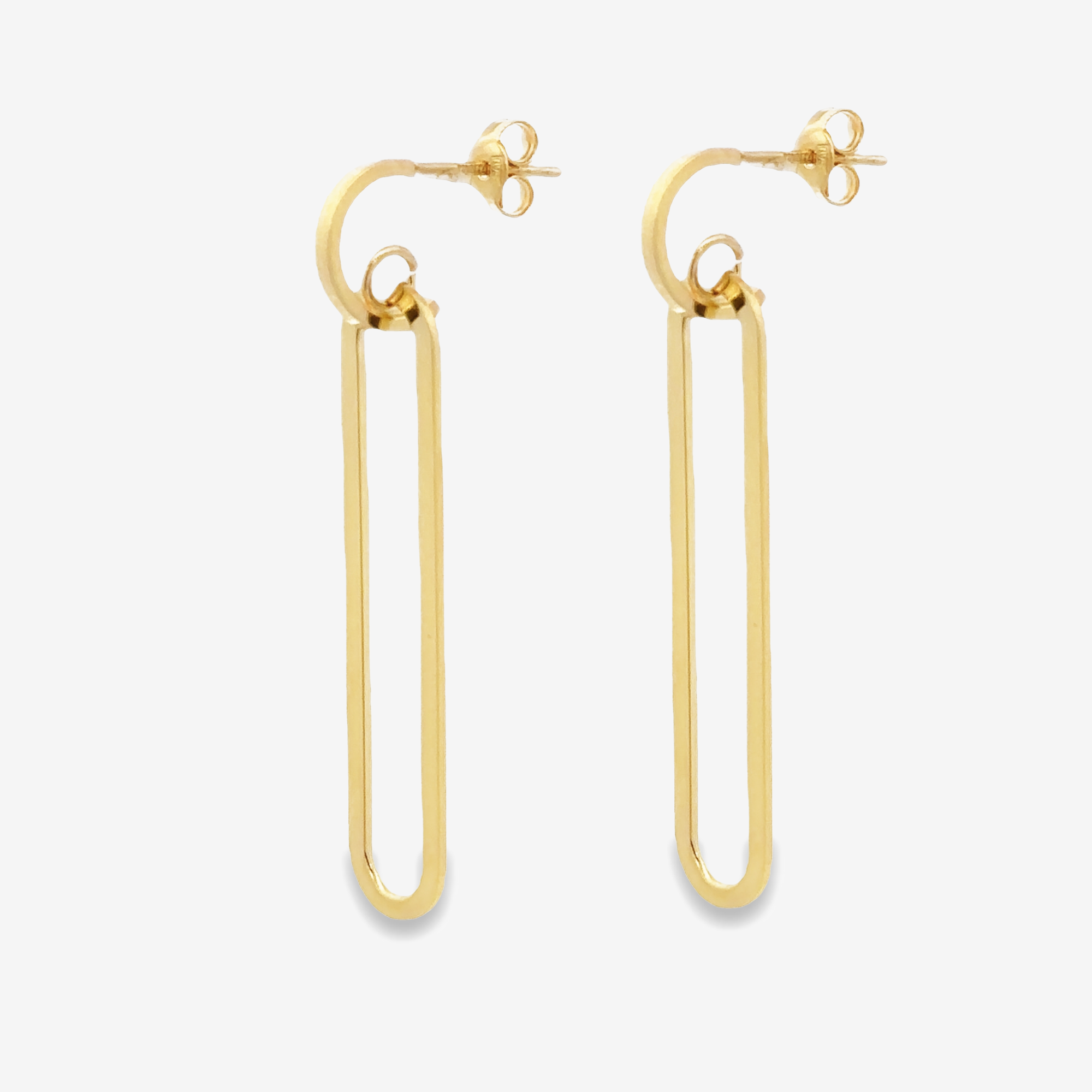 long paperclip link earrings