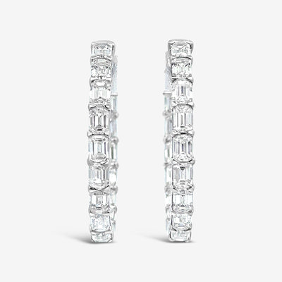 eternity diamond hoop earrings