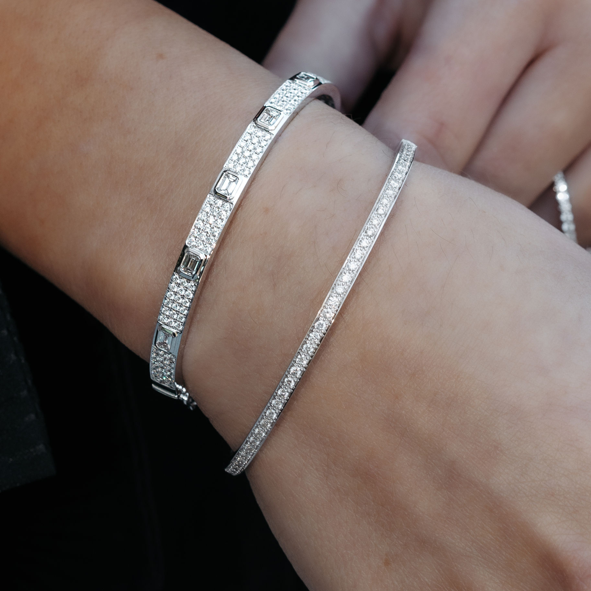 pave diamond bangle bracelet