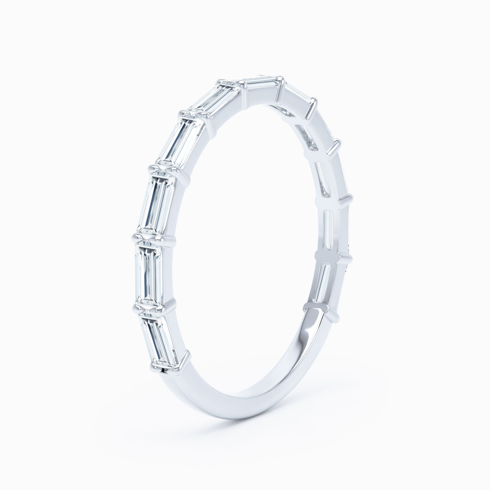 Emerald Cut Stackable Wedding Band