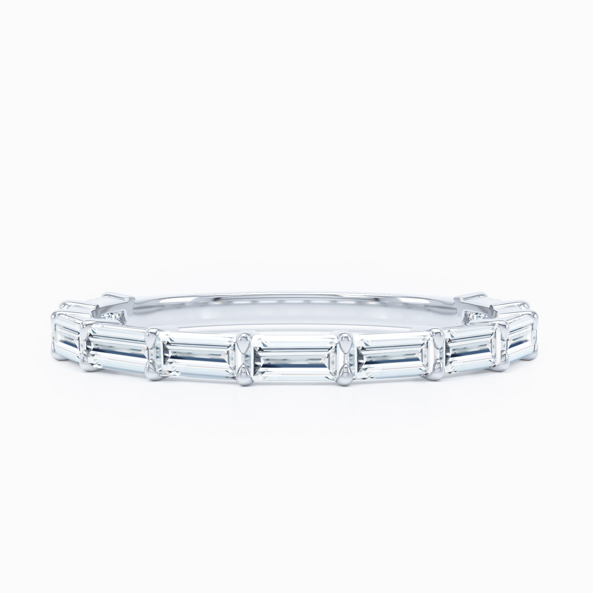 Emerald Cut Stackable Wedding Band