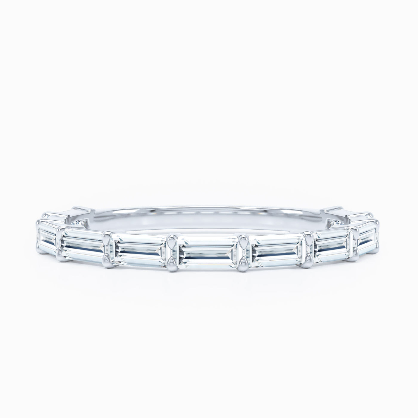 Emerald Cut Stackable Wedding Band