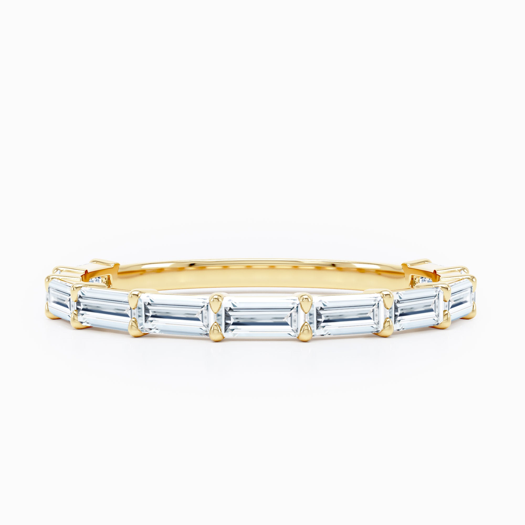 Emerald Cut Stackable Wedding Band