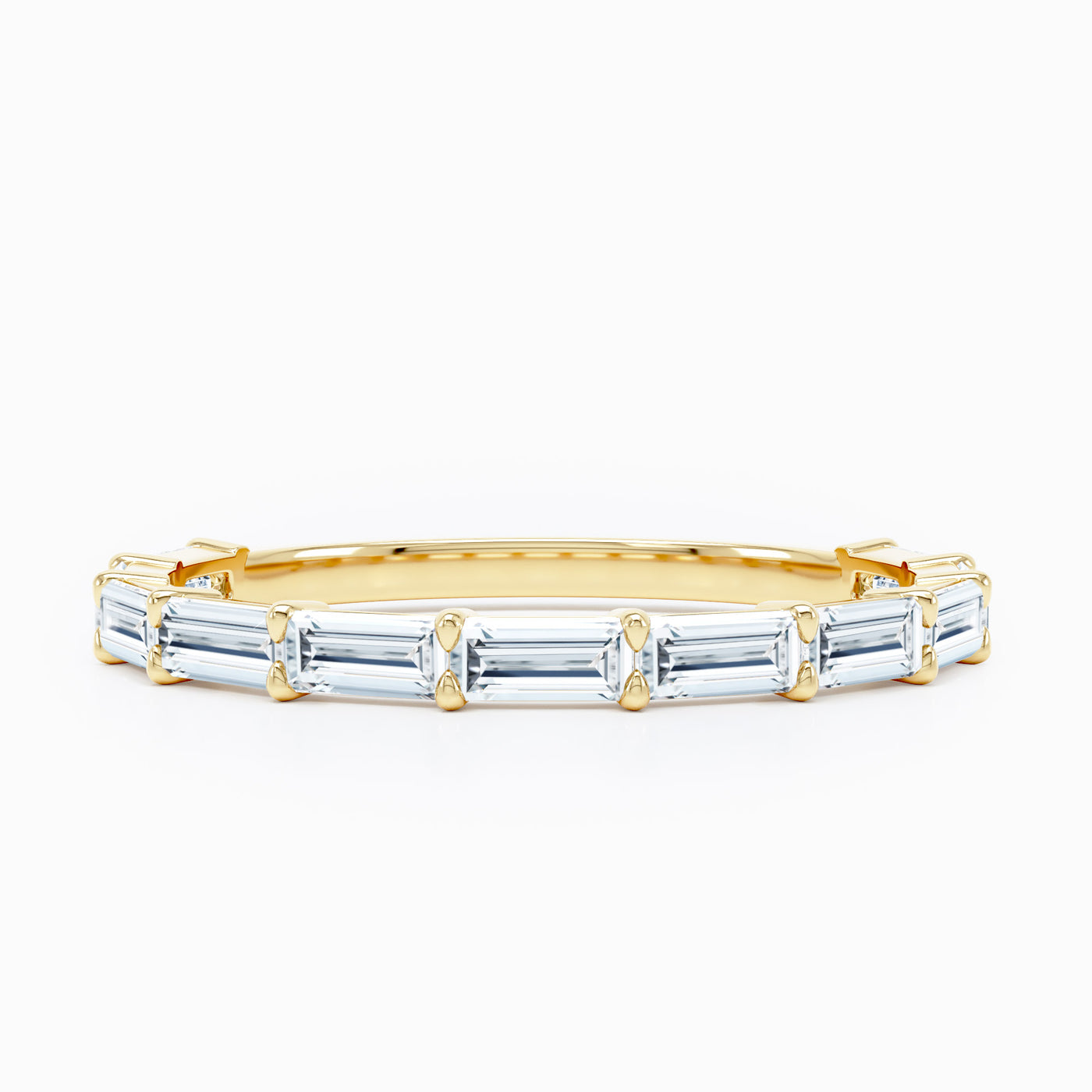 Emerald Cut Stackable Wedding Band