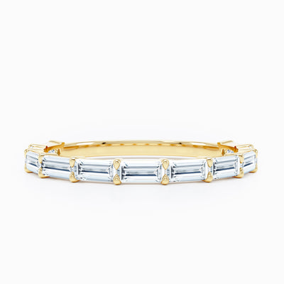 Emerald Cut Stackable Wedding Band