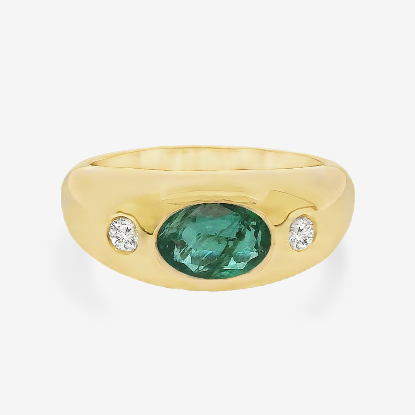 Emerald & Diamond Dome Ring
