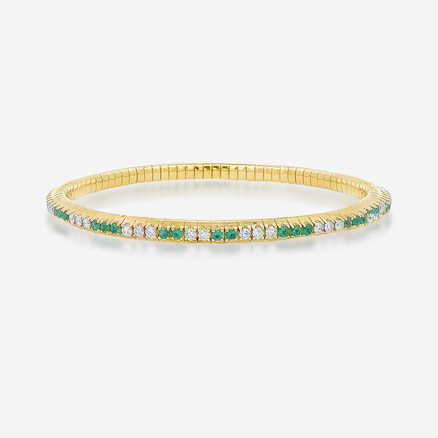 Emerald & Diamond Flex Bangle Bracelet