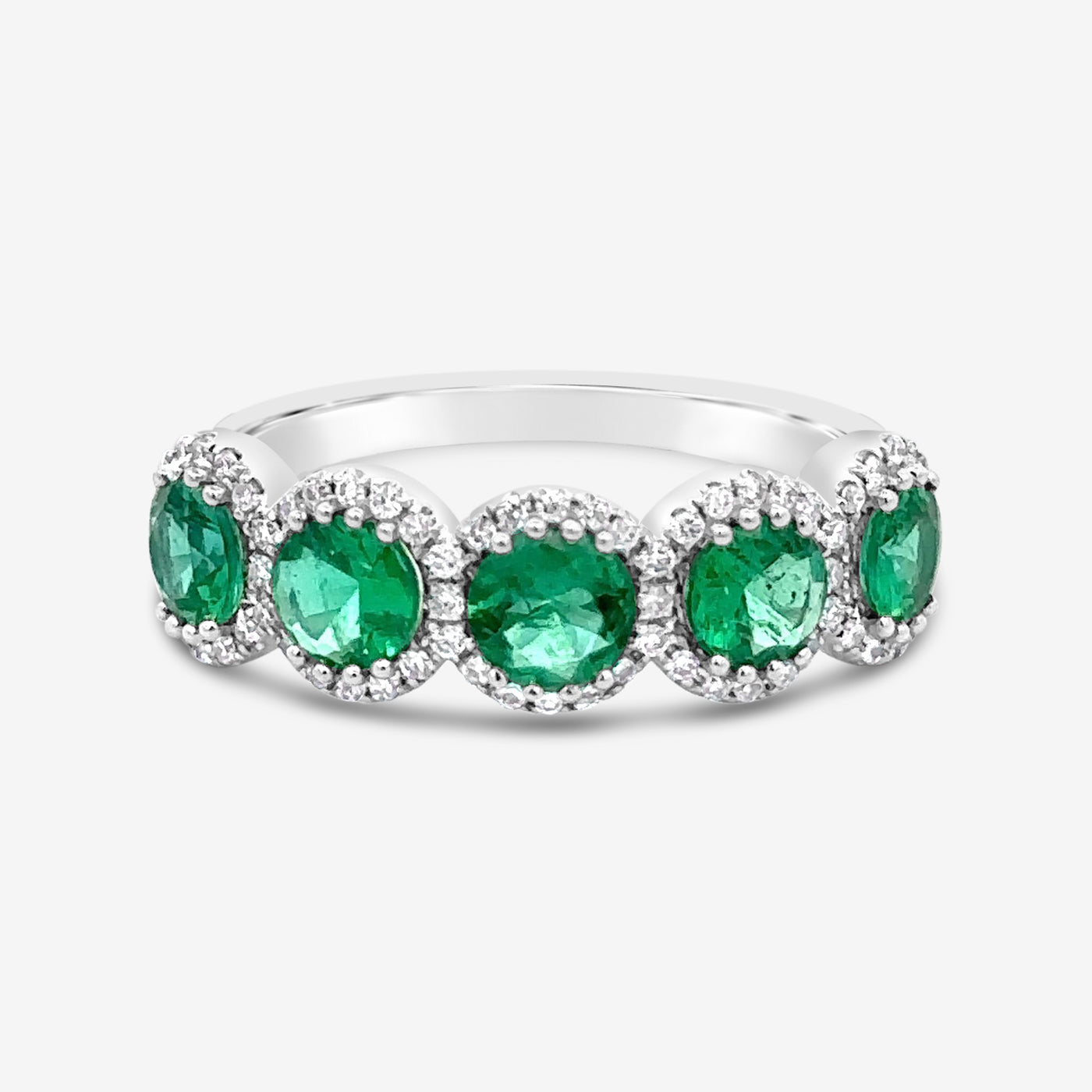 emerald and diamond halo ring