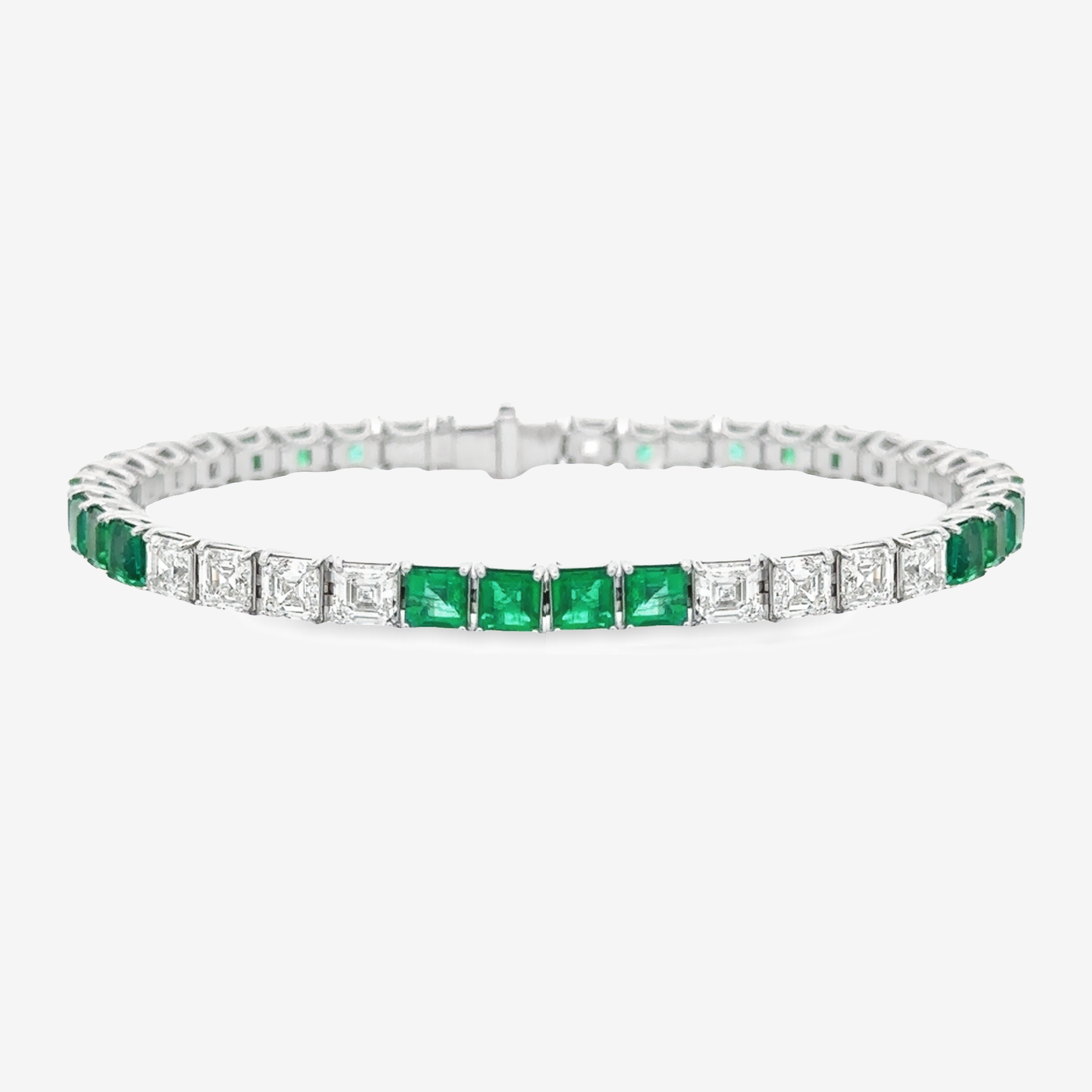 emerald and diamond tennis bracelet