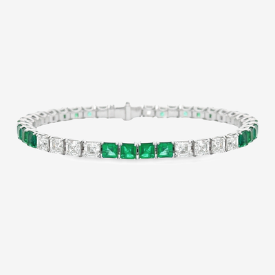 emerald and diamond tennis bracelet