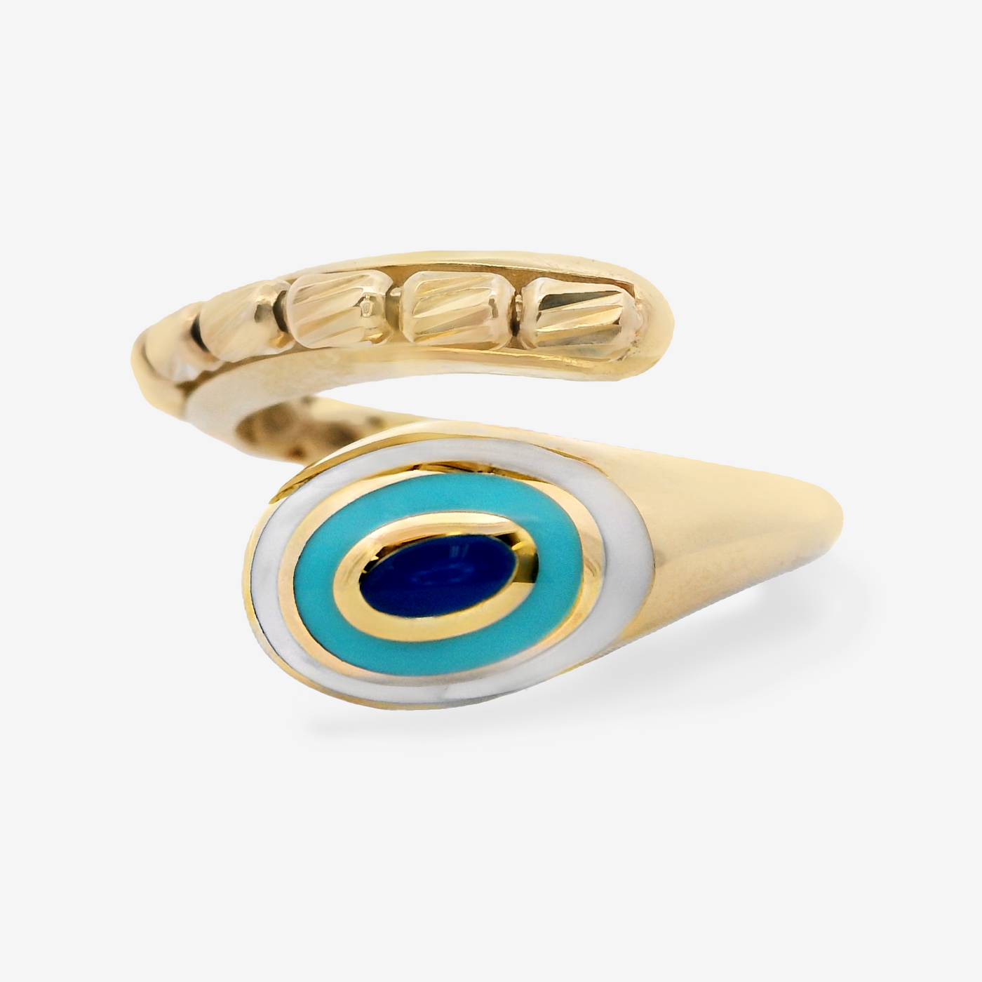 Enamel Evil Eye Wrap Ring